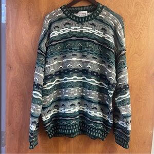 Vintage Protege Collection 90s 3D Cable Knit Sweater COOGI Style USA Men Sz XL